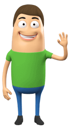 Cartoon Guy Waving